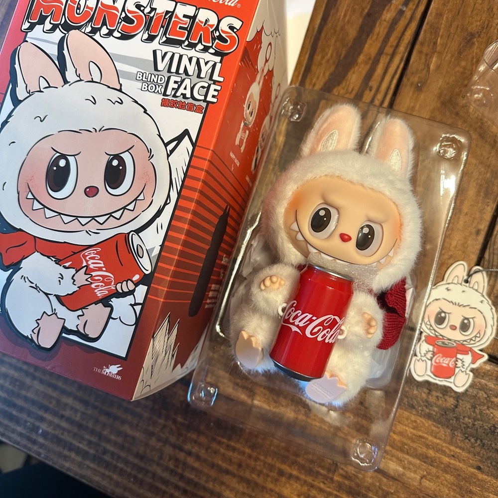 Authentic Coca-Cola Monster Vinyl Face Labubu (Unused, Opened) Happy Factor